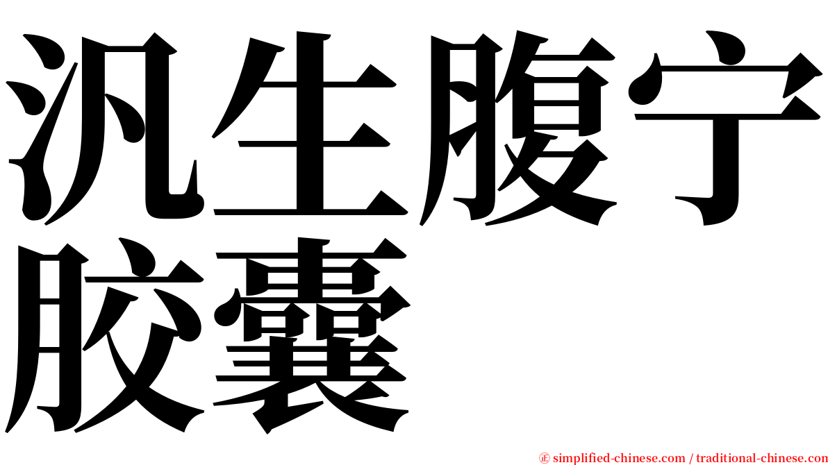 汎生腹宁胶囊 serif font