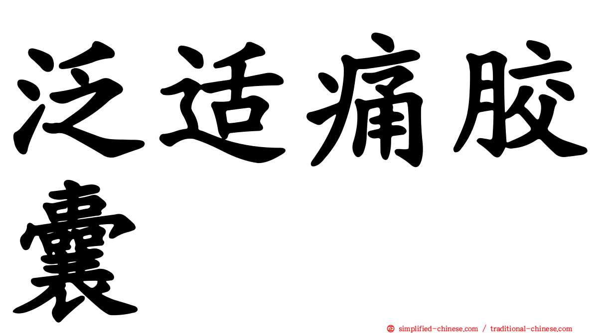 汎适痛胶囊