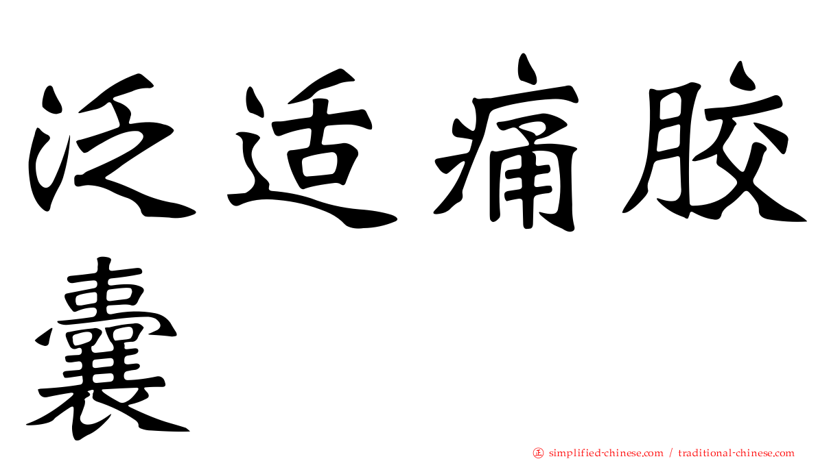 汎适痛胶囊