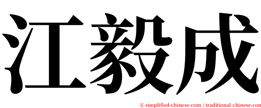 江毅成 serif font
