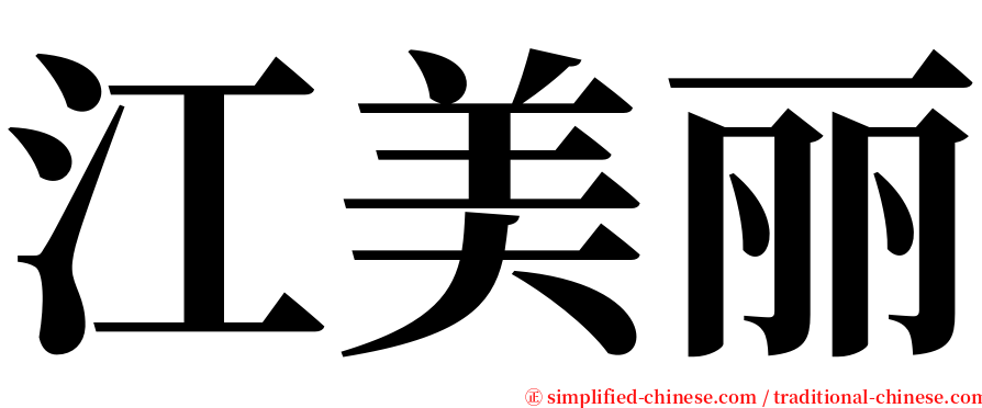 江美丽 serif font