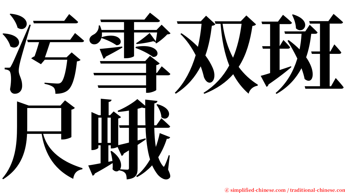 污雪双斑尺蛾 serif font