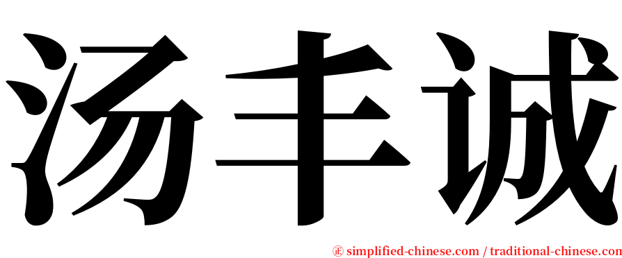 汤丰诚 serif font