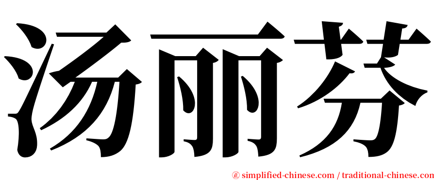 汤丽芬 serif font