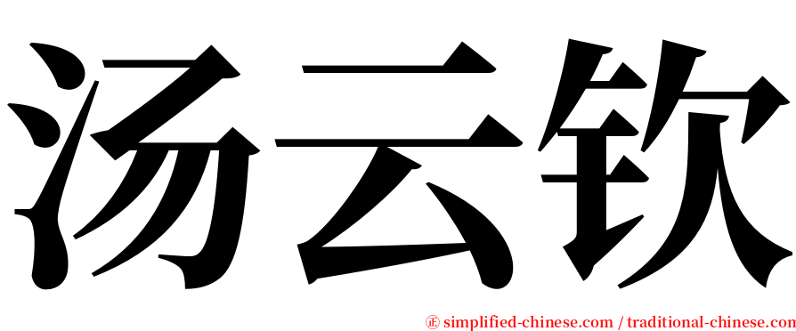 汤云钦 serif font