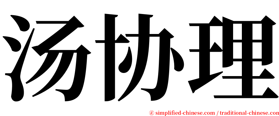 汤协理 serif font