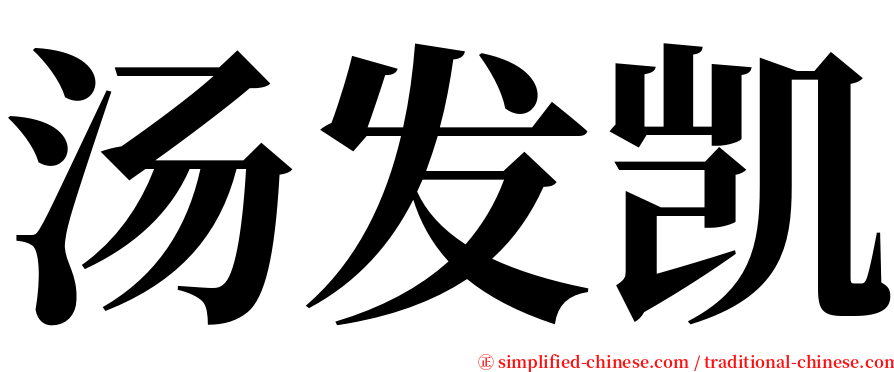 汤发凯 serif font