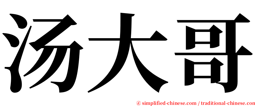 汤大哥 serif font