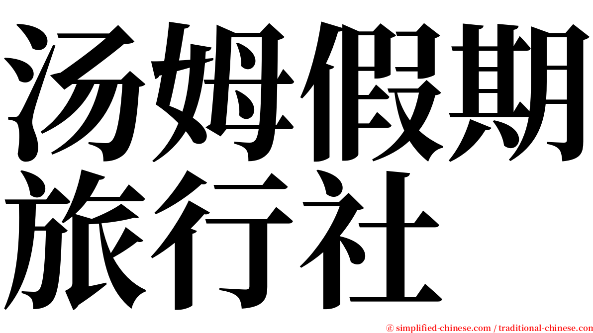 汤姆假期旅行社 serif font