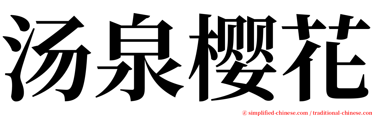 汤泉樱花 serif font