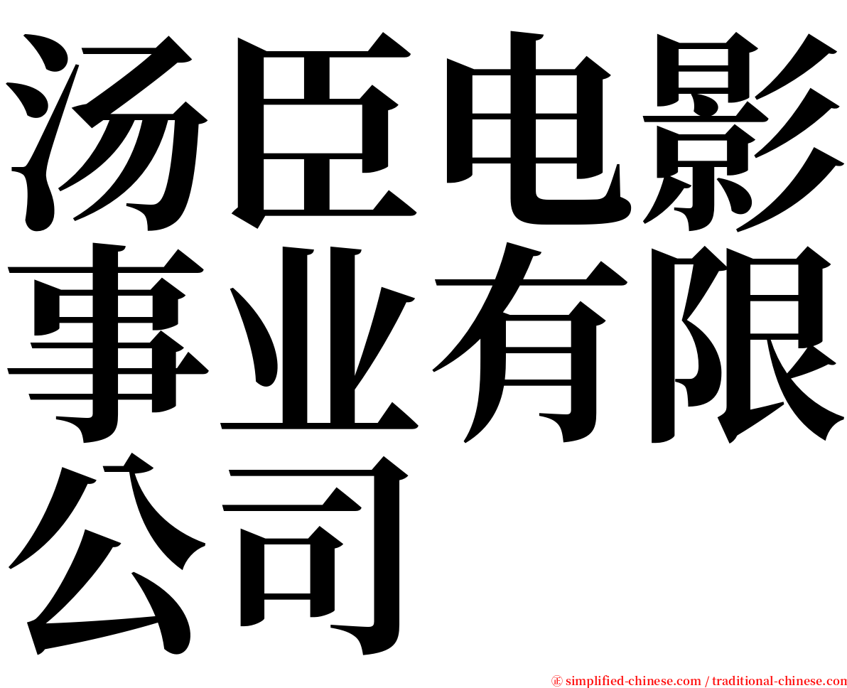 汤臣电影事业有限公司 serif font