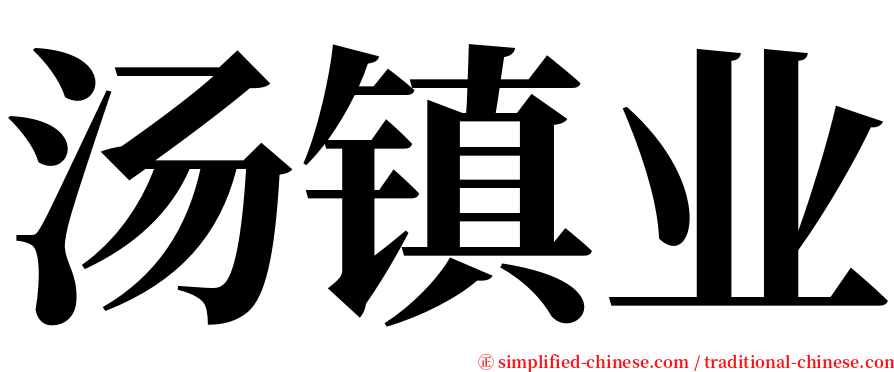 汤镇业 serif font