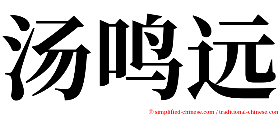 汤鸣远 serif font