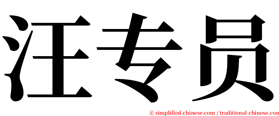 汪专员 serif font