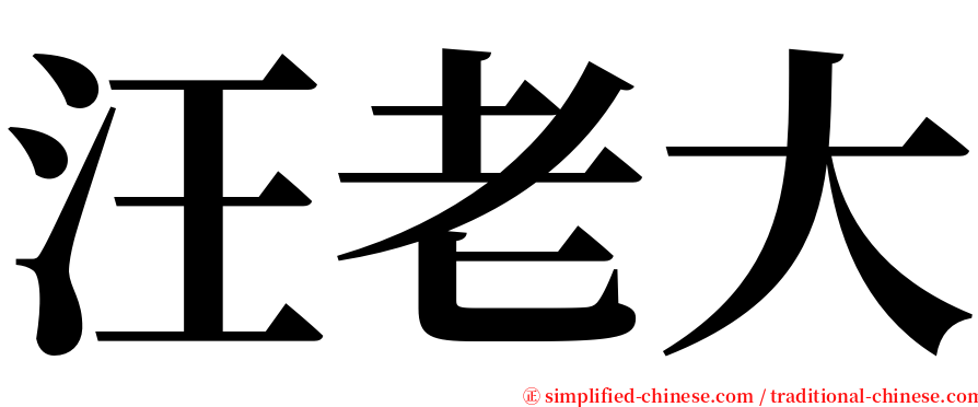 汪老大 serif font