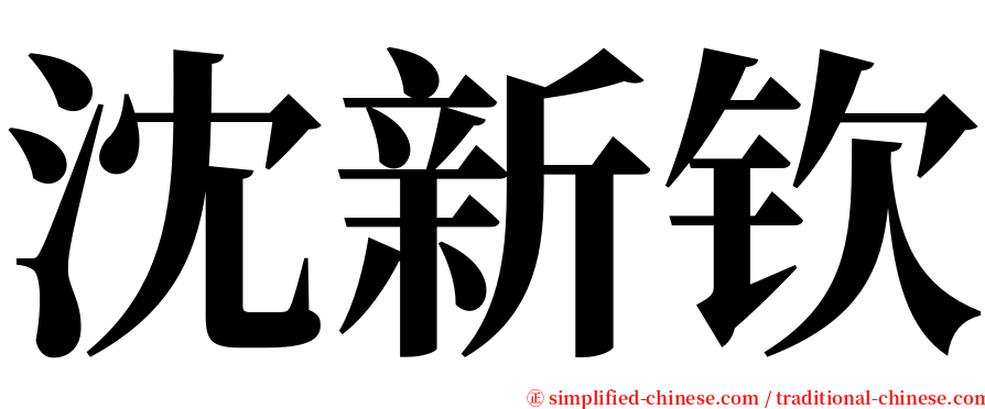 沈新钦 serif font