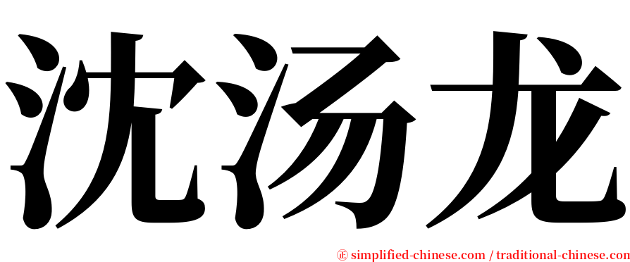沈汤龙 serif font
