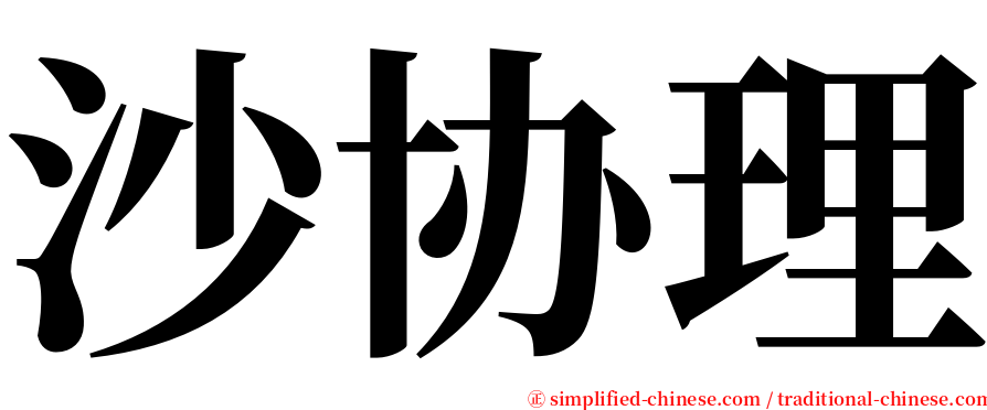 沙协理 serif font
