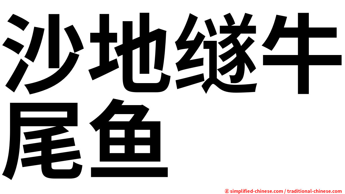 沙地䍁牛尾鱼