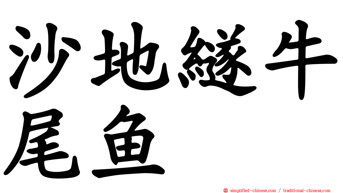 沙地䍁牛尾鱼