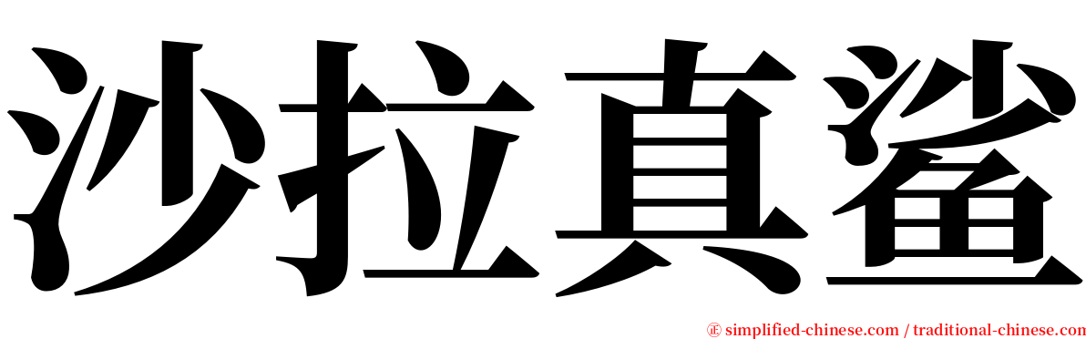 沙拉真鲨 serif font