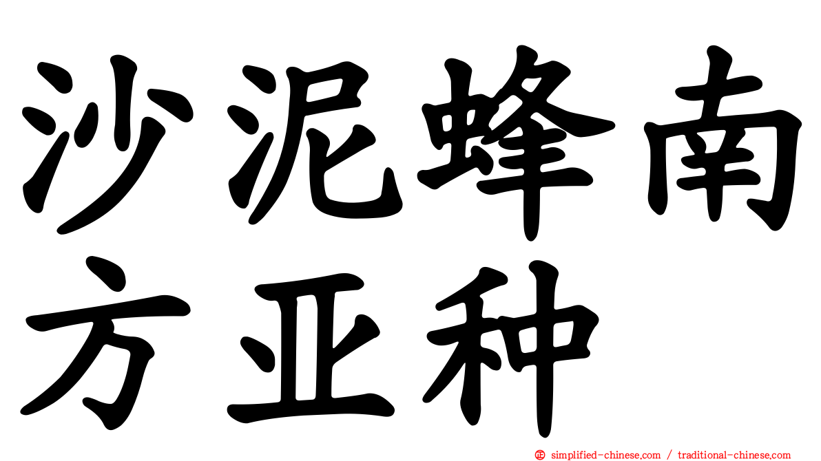 沙泥蜂南方亚种