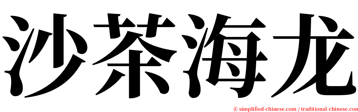 沙茶海龙 serif font