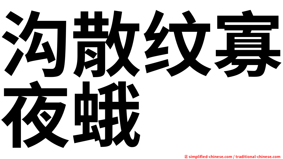 沟散纹寡夜蛾