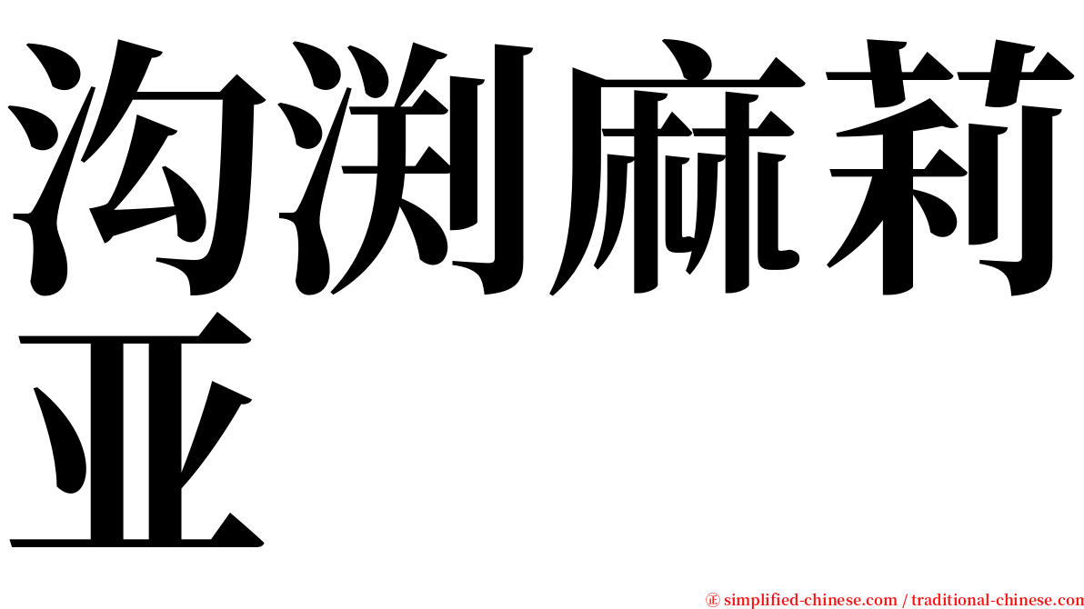沟渕麻莉亚 serif font