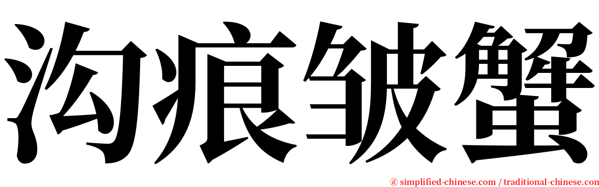 沟痕皱蟹 serif font