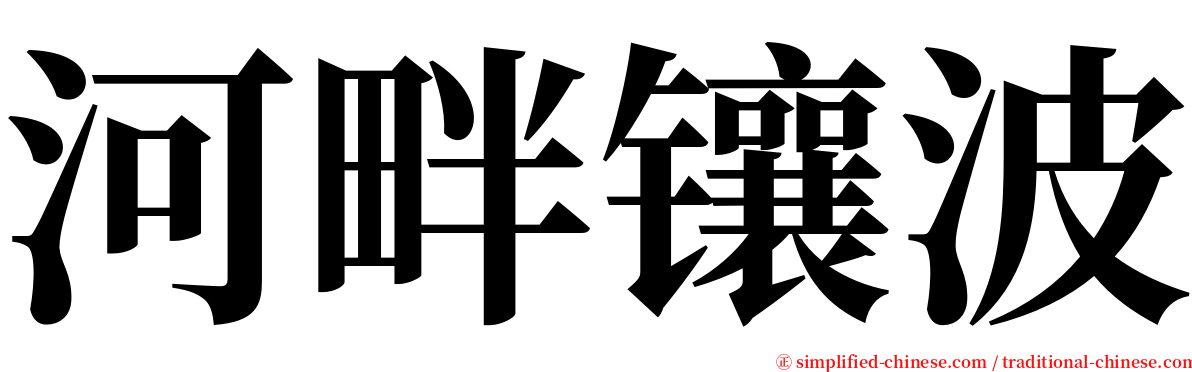 河畔镶波 serif font