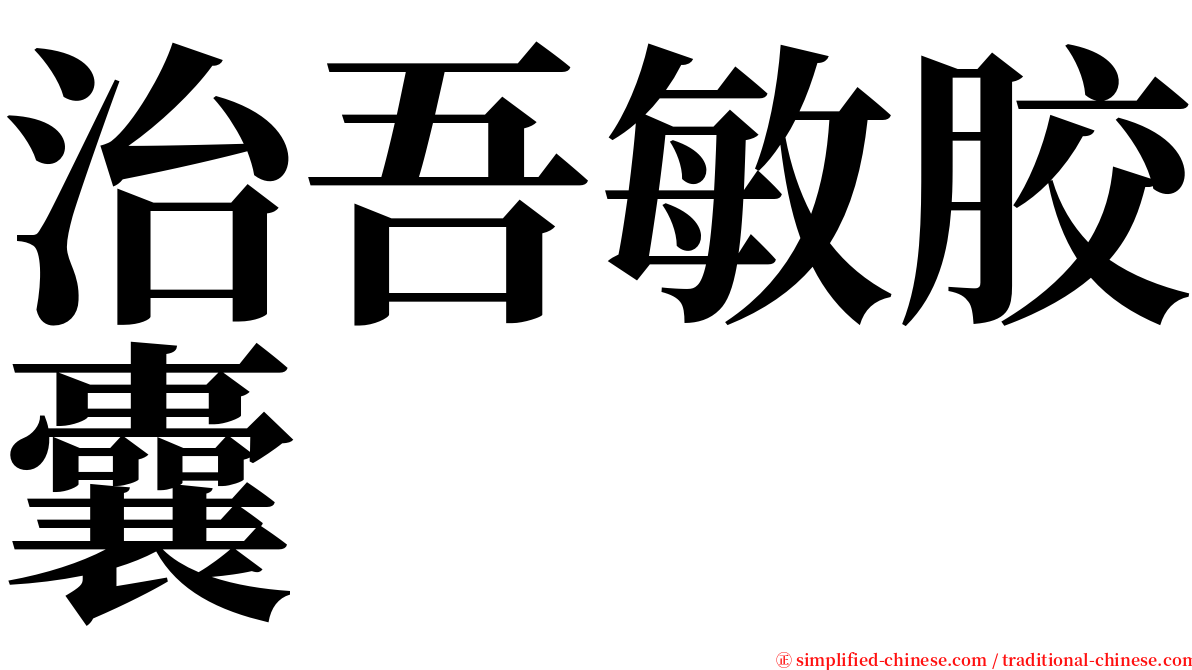 治吾敏胶囊 serif font
