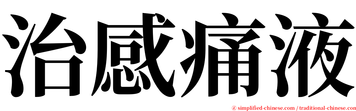 治感痛液 serif font