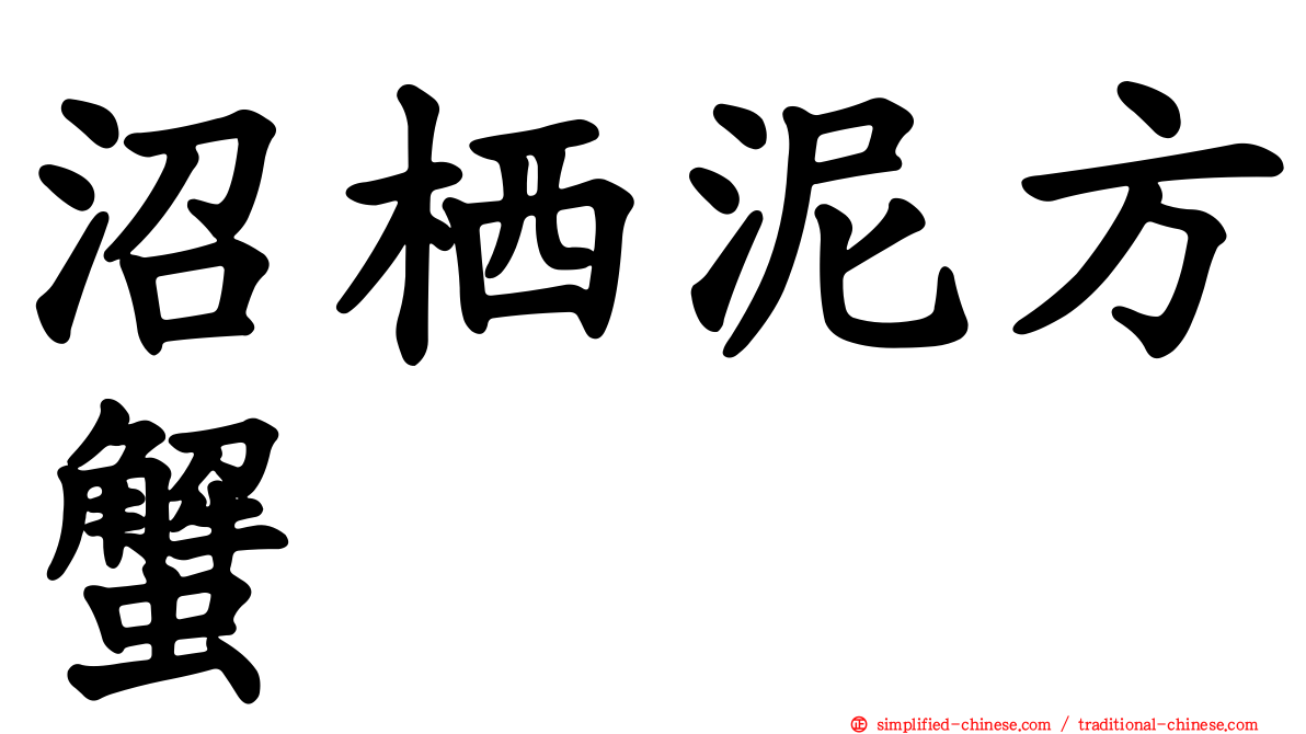 沼栖泥方蟹