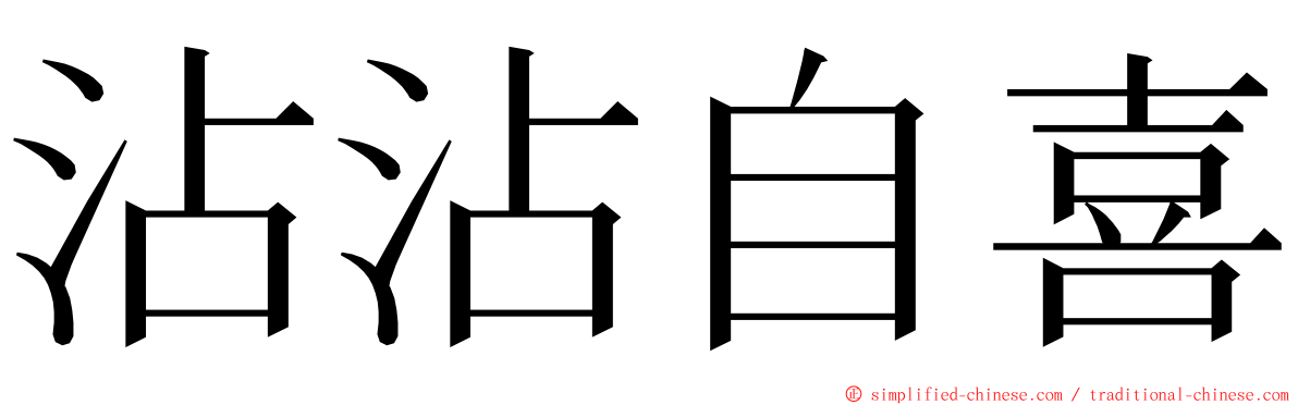 沾沾自喜 ming font