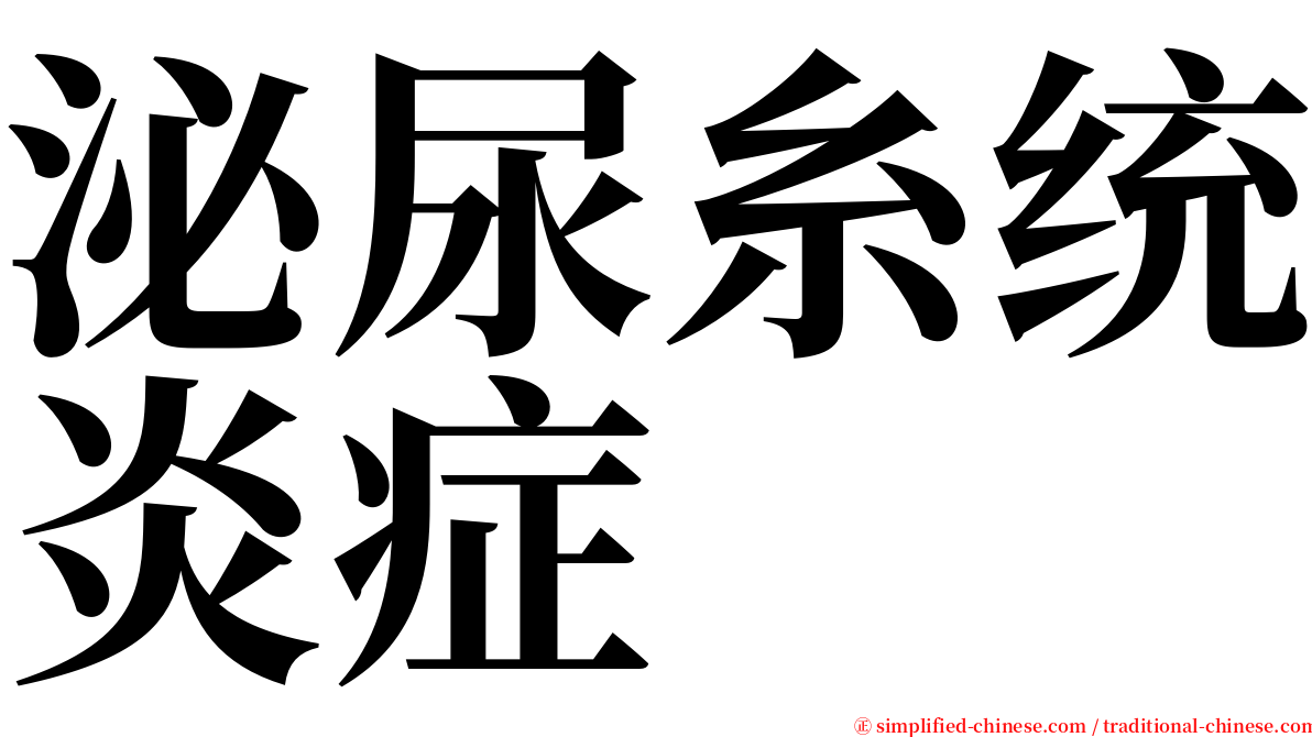 泌尿糸统炎症 serif font