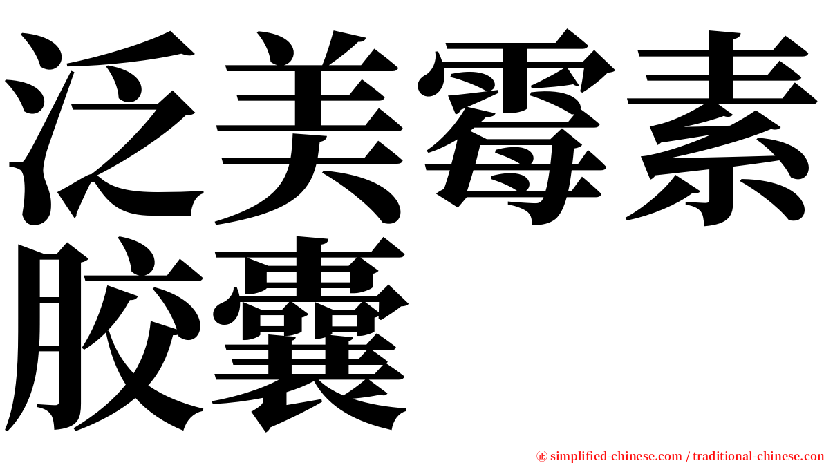 泛美霉素胶囊 serif font