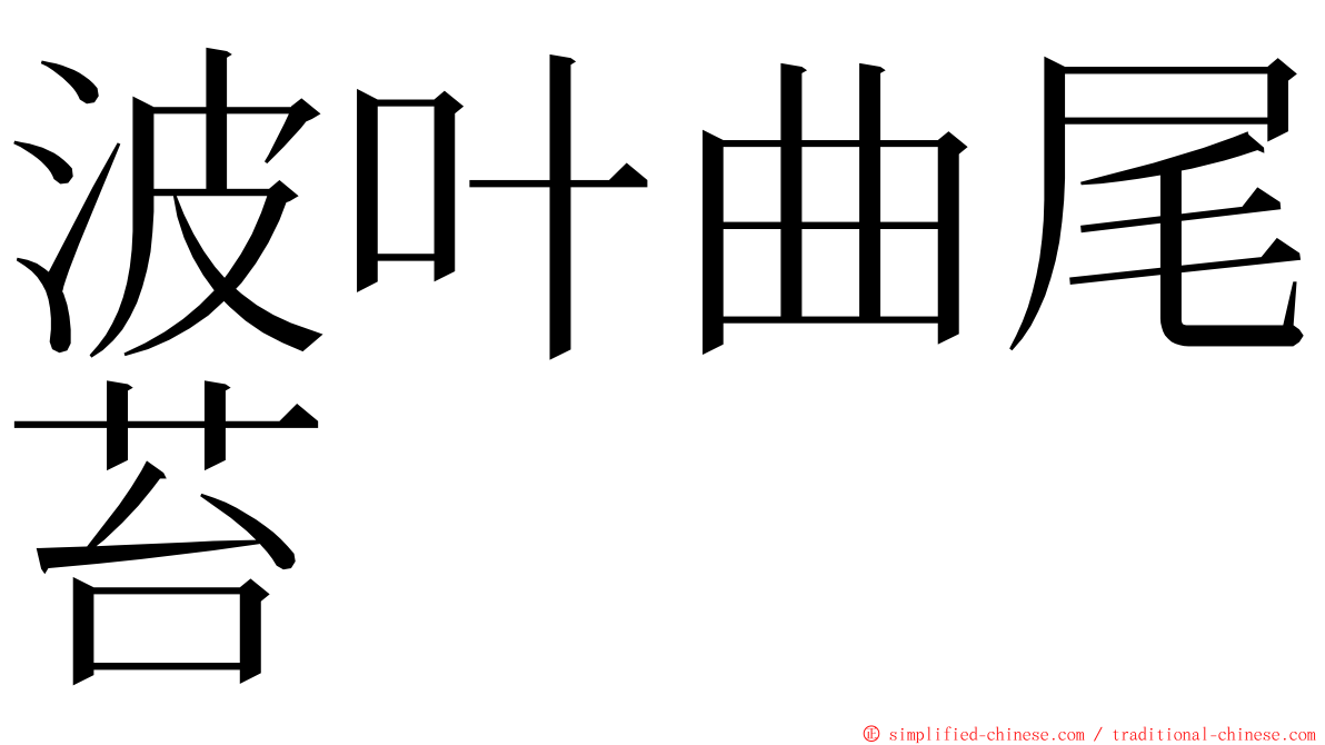 波叶曲尾苔 ming font