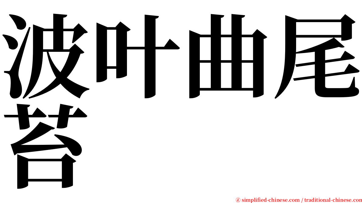 波叶曲尾苔 serif font