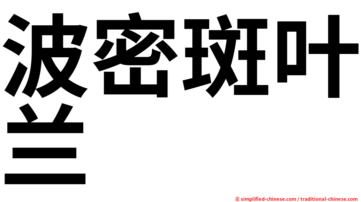 波密斑叶兰