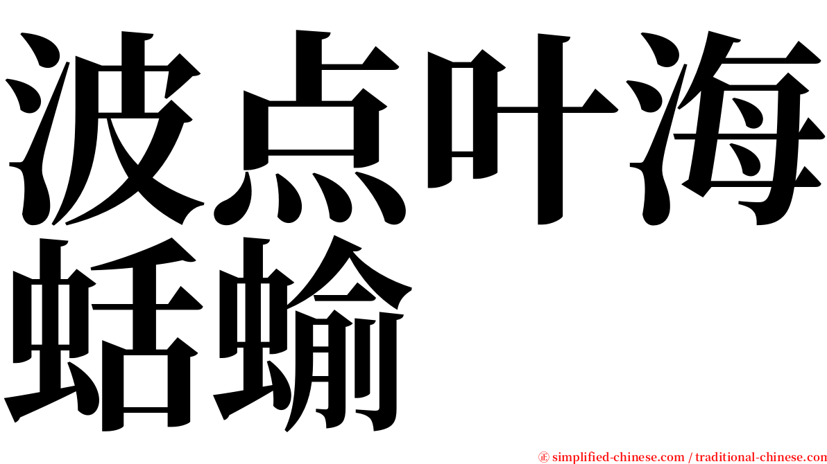 波点叶海蛞蝓 serif font