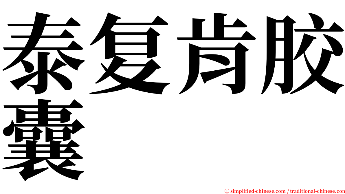 泰复肯胶囊 serif font