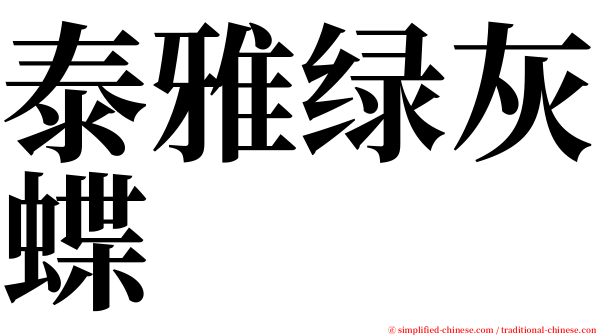 泰雅绿灰蝶 serif font