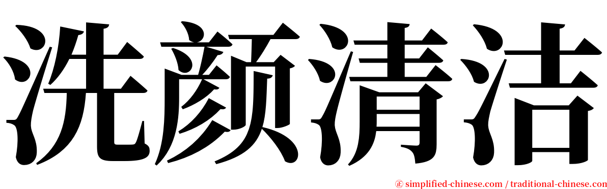洗颜清洁 serif font