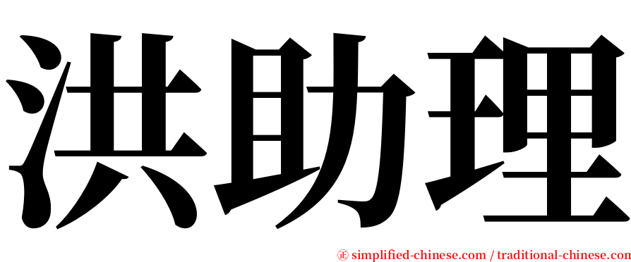 洪助理 serif font