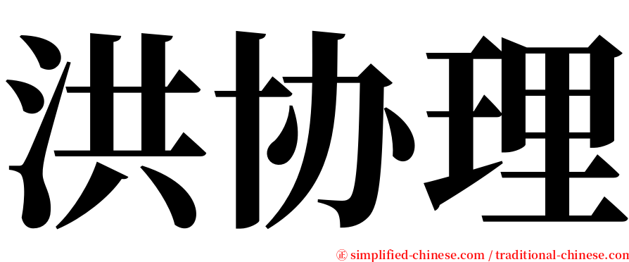 洪协理 serif font