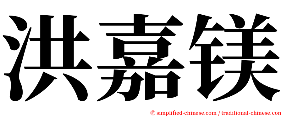 洪嘉镁 serif font