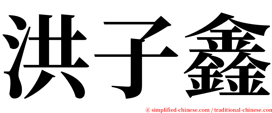 洪子鑫 serif font