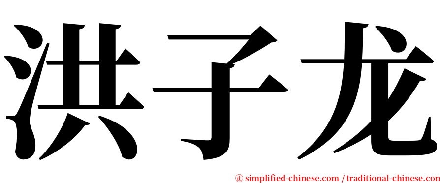 洪子龙 serif font