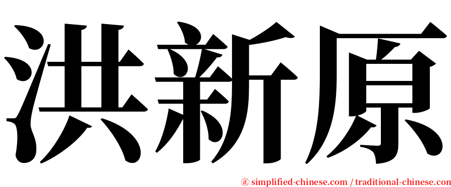 洪新原 serif font